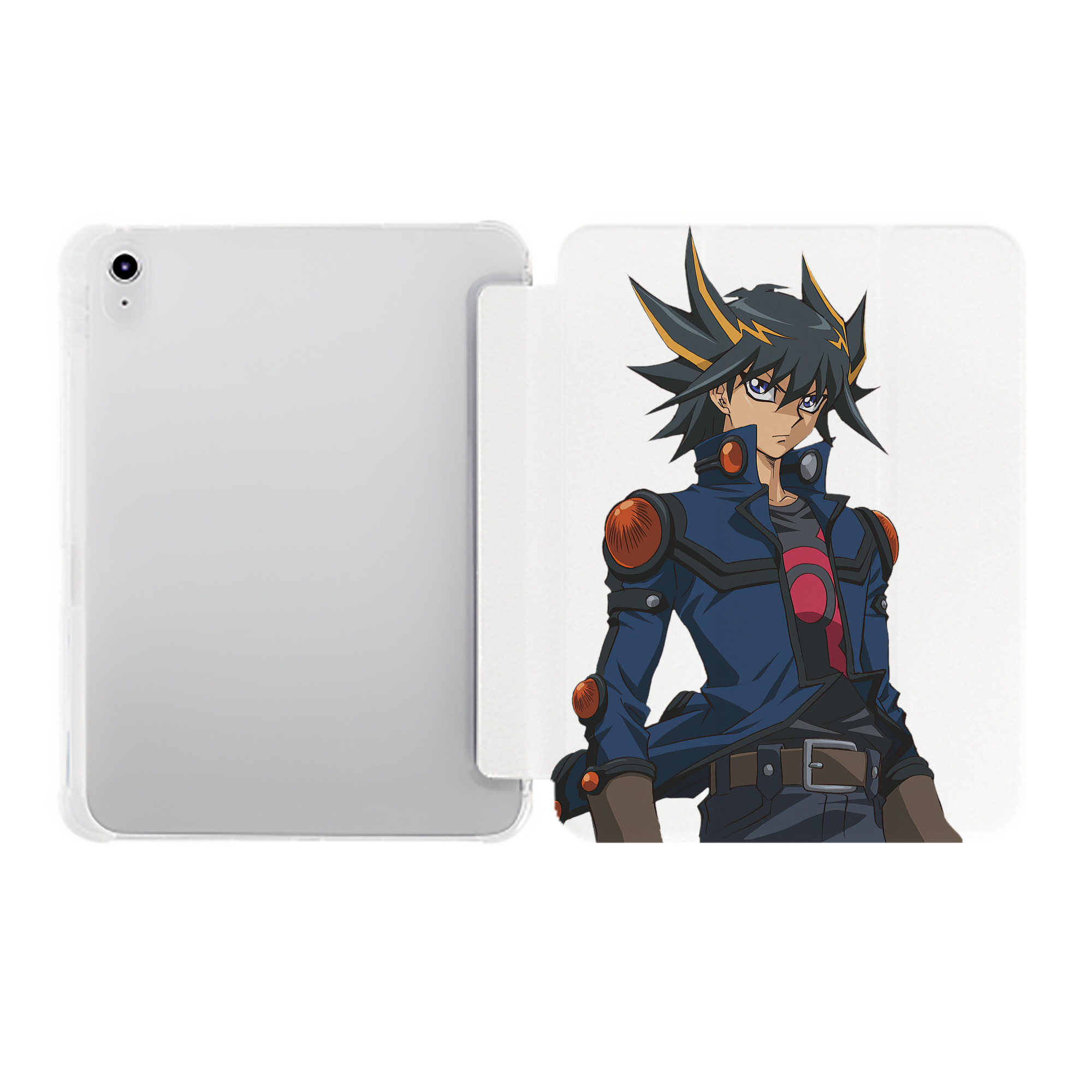 （画像用） 遊☆戯☆王 Yu-Gi-Oh! IPad ケース ペン収納付き 三つ折りスタンド PUレザー×シリコン 対応機種9.5/10.5/10.9インチ